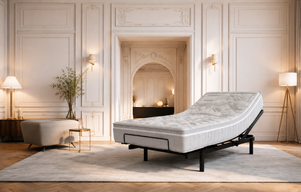 Unser neues Produkthighlight. ICONMAT® verbindet eine individuell anpassbare Matratze mit einer smarten motorisierten Bed Base. Matratze und Bed Base lassen sich komfortabel per App oder Fernbedienung steuern – für Schlafkomfort, der sich Ihren Bedürfnissen anpasst.